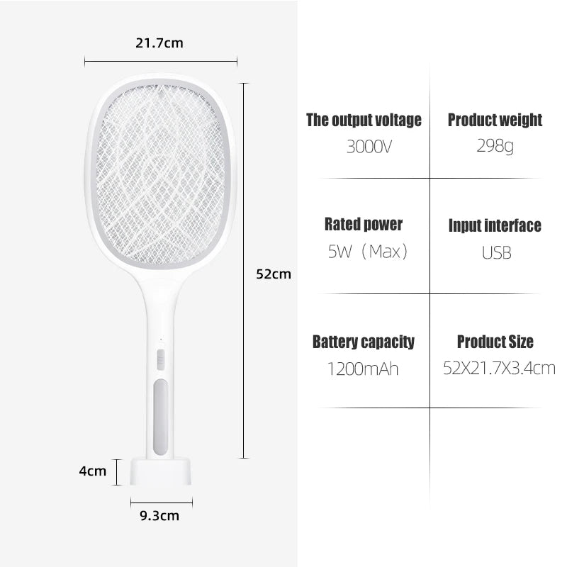 Raqueta mata Mosquitos Automatica Con funcion de Lampara